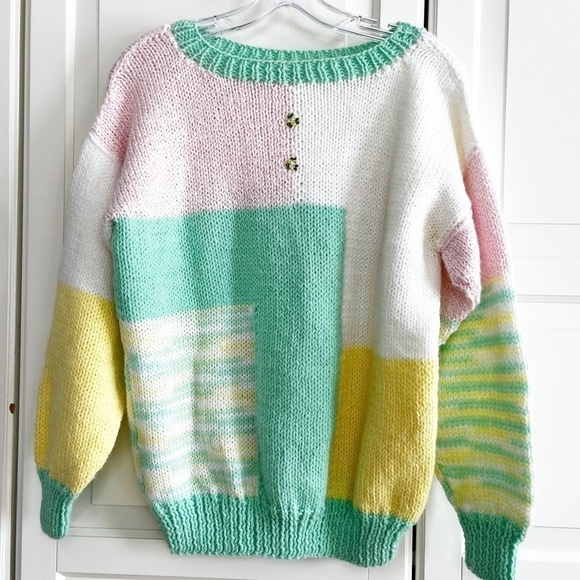 Hand Knit Pastel  Easter Spring Colours Small/Medium Weight - Picture 1 of 6